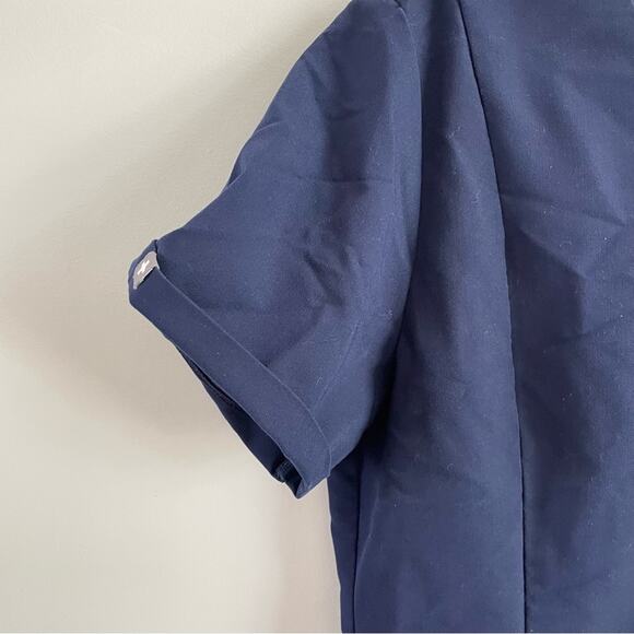 Figs Women’s Limited Edition Inala V-Neck Scrub Top Navy Blue Side Zipper Rolled - Picture 5 of 11